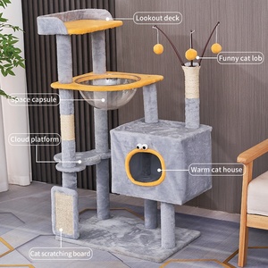 Colonne de cordes de sisal de flanelle en bois de vente chaude, multicouche pour plusieurs chats grand <span class=keywords><strong>arbre</strong></span> à gratter pour <span class=keywords><strong>chat</strong></span> - Product Image 2