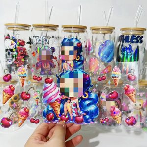 Tasses d'impression UV 16 oz nouvellement développées DTF tasse Wrap transferts autocollants d'imprimante UV DTF personnalisés plastisol pour gobelets lavables - Product Image 1
