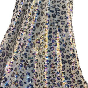 Lihuan Tiger In Kỹ Thuật Số Stretch Lưới Sequin Vải Leopard Polyester Ren Net Tái Chế Sequin Thêu Vải Cho Vải - Product Image 1