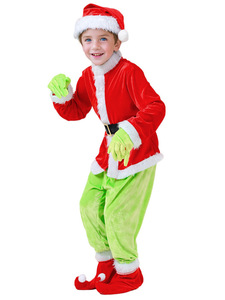 Costumes de Noël en gros : Ensembles de vêtements, chapeaux et gants de monstres elfes verts pour enfants, tenues de performance pour fêtes de Noël - Product Image 3
