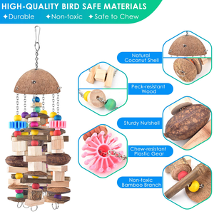 Bloques de Madera Natural Populares para Pájaros, Juguete para Masticar, Morder y Buscar Alimentos para Loros Grises Africanos y Cacatúas - Product Image 3