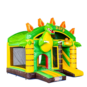 Nouveauté : Château gonflable dinosaure avec toboggan, pour usage commercial et location, unité combinée gonflable - Product Image 2