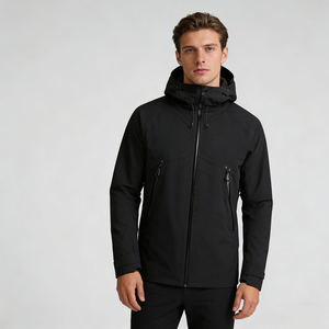 Giacca Antivento Impermeabile in Nylon Elastico Leggero di Alta Qualità Personalizzata OEM per Arrampicata ed Escursionismo con Cappuccio Regolabile - Product Image 1