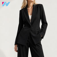 Blazers classiques pour femmes, coupe ajustée, veste structurée à revers crantés, élégante, pour le bureau, sur mesure