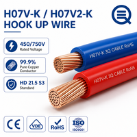 Câble électrique flexible monoconducteur H07V-K H07V2-K en PVC, 450/750V, cuivre nu, pour câblage interne, directement de l'usine