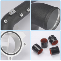 طقم خراطيم شحن توربيني لسيارات أودي EA839 B9 S4 S5 3.0T V6 2017+، ترقية مدخل الهواء البارد لخرطوم الألومنيوم للمبرد الداخلي