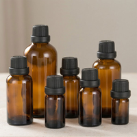 Flacon compte-gouttes en verre ambré de luxe avec boîte, 15 ml, 30 ml, 50 ml, 0,7 oz, 1 oz, protection UV résistante aux enfants, emballage pour huiles essentielles