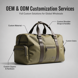 Custom Logo PU <b>Leather</b> Luxury Duffel <b>Bag</b> Waterproof for <b>Weekend</b> Sports Gym Use-<b>Men</b> Women Zipper Durable Portable Large Capacity - Product Image 1