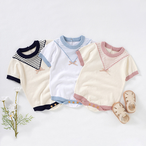 Mimixiong ผู้ผลิตเด็กวัยหัดเดินเด็กทารกถักเสื้อผ้าฤดูร้อนแขนสั้นผ้าฝ้ายนุ่มRomper Onesieเสื้อถัก - Product Image 5