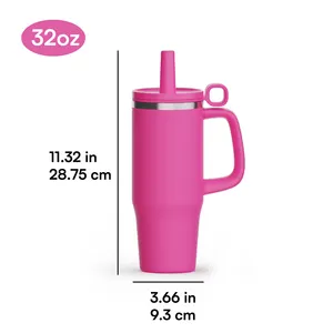 Wholesale Bulk Hot And Cold Drinks Insulated Cup 32oz Stainless Steel Mugs Vacuum Tumbler With Handle