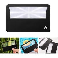 Custom Logo Acrylic Fresnel Lens Led Bookmark 3X Magnifier Glass Promotional Gift Bookmark Fresnel Lens Card for Reading
