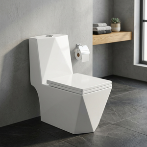 Inodoro de cerámica de lujo, inodoro de color blanco, con diamantes, precio de juego de una pieza - Product Image 1