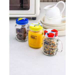Bottiglia di vetro da 150ml con tappi in acciaio e manico per la conservazione - Product Image 1