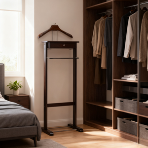 Perchero de pie tradicional de madera maciza personalizado, fácil de instalar, con 2 ganchos, 40x33x116cm, para dormitorio u oficina, para hombres - Product Image 3