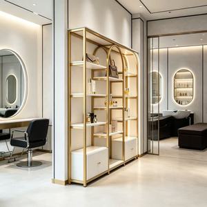 Étagère de rangement pour salon avec éclairage LED |   Cadre en acier au carbone |   Très résistant |   Pour les salons de coiffure, les salons de beauté, les salons de manucure et les instituts de cosmétologie - Product Image 1