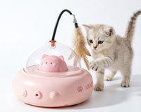 Juguete Interactivo para Gatos con Sensor Inteligente, Recargable por USB, Rotación Automática, Láser y Pluma, Venta al Por Mayor