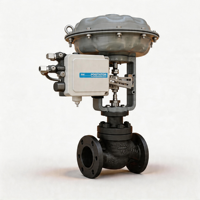 Vanne de régulation industrielle pneumatique avec actionneur à diaphragme pour régulateur de débit de gaz naturel Classe 300 RF DN80