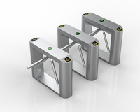 Tourniquet à trois bras vertical en acier inoxydable pour bureau