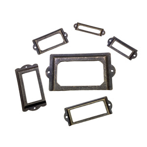 Card Holder Iron Die Casting Antique Tin Drawer Label <b>Frame</b> <b>Black</b> Handle 319 310 312 311 243 309 - Product Image 4