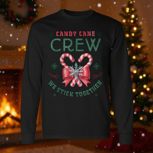 Maglietta a maniche lunghe Candy Cane Crew, camicia da pigiama coordinata per la famiglia, regali di Natale - Product Image 2