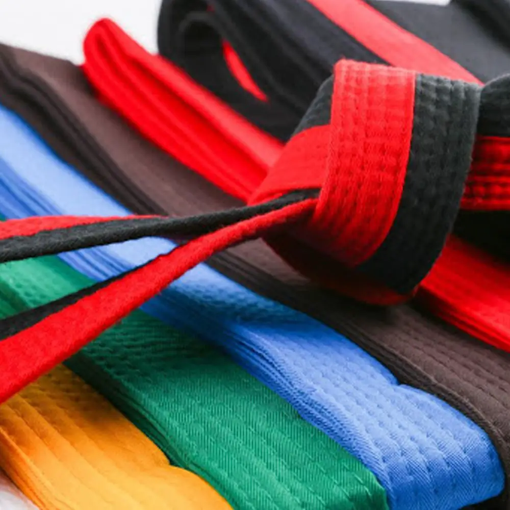 Wholesale Custom Logo Embroidery Martial Arts Taekwondo Karate Judo Brazilian kids Jiu Jitsu BJJ Belts