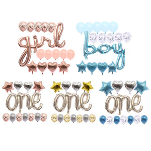 Baby <span class=keywords><strong>Boy</strong></span> Love Alphabet produce Baby Shower personalizzato per rivelare il genere di decorazioni per feste un pezzo di carta stagnola - Product Image 1