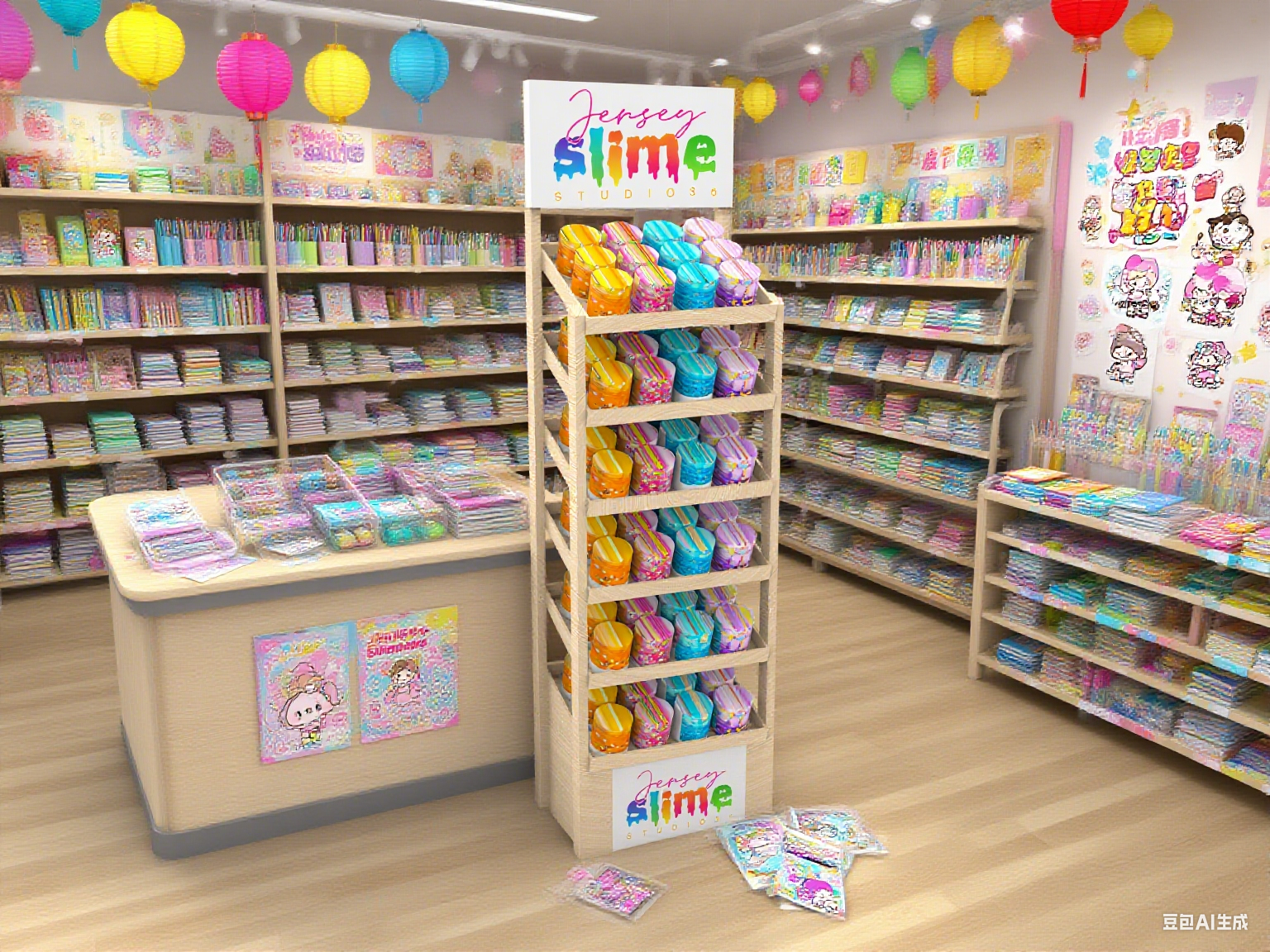 Custom Wooden Slime Display Stand 6- Tier Organizer for Toy Stores & Retail Shops — view 3