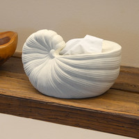 Boîte à mouchoirs en céramique de style Wabi-Sabi nordique, coquille vintage 3D stéréoscopique, rangement de serviettes, pour bureau, modèle ZJ002
