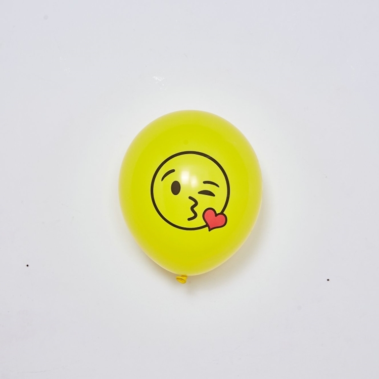 Partie auto gonflable sourire visage emoji impression personnalisée d'air sans latex ballon d'hélium ballons à gaz fournitures