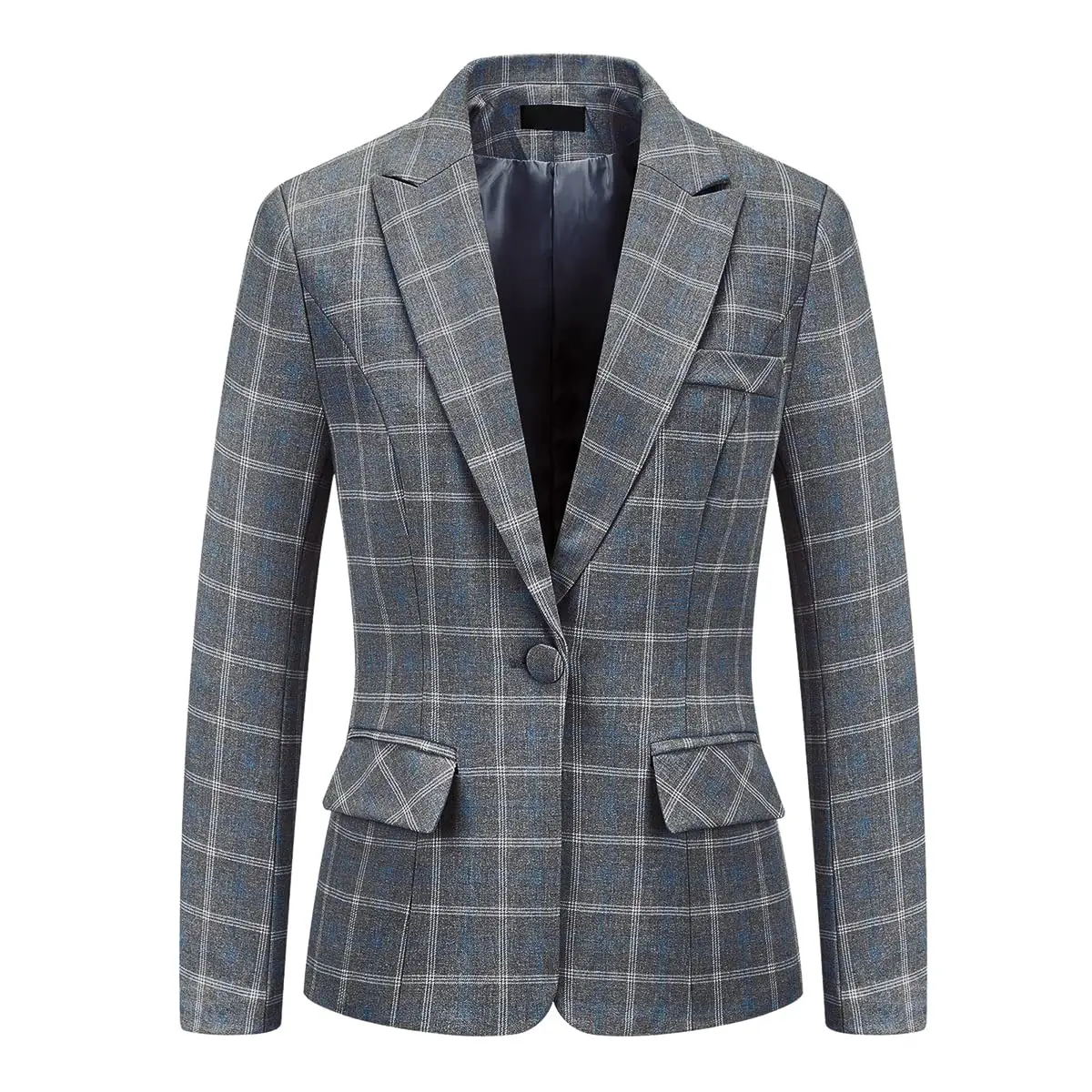 Fashion Design Premium Grey Business Suits for Women Custom Style Suit con un bottone Women Tailor Office Uniform Dropshipping