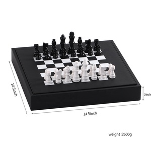 Cao cấp PU da 3-in-1 cờ vua <span class=keywords><strong>Checker</strong></span> và backgammon Hội Đồng Quản trị trò chơi kết hợp thiết lập hộp da cờ vua đặt cờ vua lưu trữ hộp - Product Image 2
