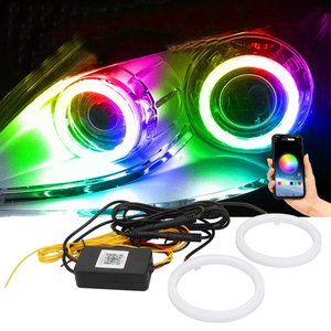 Anelli LED <span class=keywords><strong>Halo</strong></span> Controllati da App 80mm 60mm 70mm Cerchio Completo <span class=keywords><strong>RGB</strong></span> Angel Eyes Nuovi in Cotone - Product Image 2