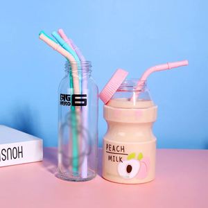 Pajitas Reutilizables de Silicona Flexible con Puntas Suaves y Flexibles, Cepillo de Limpieza, Accesorios de Bar para Niños Pequeños, para Acampar - Product Image 1