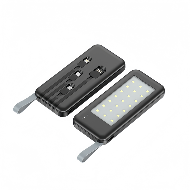 Portable 10000mah 20000mah Travel Power Bank with Cables and Led Torch