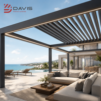 Pergola en aluminium d'extérieur avec système de toit pliant, auvent rétractable et kit de structure en aluminium motorisé