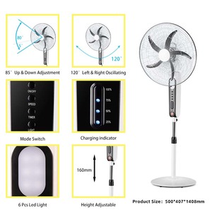 Wholesale Rechargeable <strong>Fan</strong> 16 18 Inch Solar Electric <strong>Fan</strong> <strong>Floor</strong> <strong>Standing</strong> <strong>Fan</strong> with Remote Control <strong>Led</strong> Light Solar Panel - Product Image 3