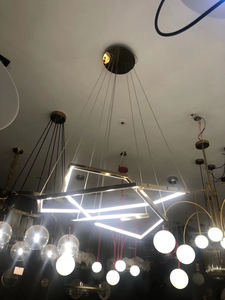 Mặt Dây chuyền chiếu sáng công nghiệp hiện đại tia lửa bóng bán tròn thép không gỉ cao cấp Nhà hàng phòng khách thanh - Product Image 6