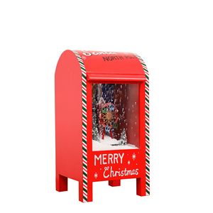 Snowing Santa Clause Musical <strong>Christmas</strong> Mailbox Post Box With Music for Festival - Product Image 1