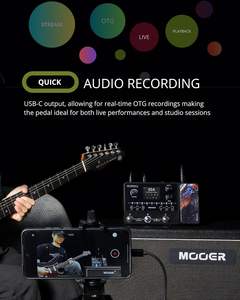 Pedal multiefectos MOOER GE150 Plus Li Black, nuevo, con modelado de amplificador de guitarra, herramienta compacta para jamming, looper, caja de ritmos, 9 horas de batería. - Product Image 6