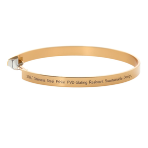 กำไลข้อมือแฟชั่นสแตนเลสสตีล 316L ชุบทอง PVD ดีไซน์ทนทานและยั่งยืน - Product Image 2