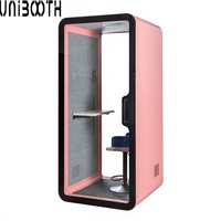 Cabine de bureau insonorisée UNIBOOTH |   Cabine téléphonique acoustique 33 dB, cadre en aluminium de précision, ventilation intelligente pour bureau et espace d'appel