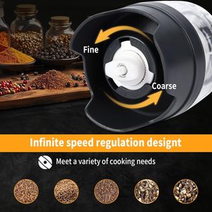 2026 New Rechargeable Spicy <b>Pepper</b> Mill Automatic Electric Salt and <b>Pepper</b> Mill <b>Grinder</b> Set with 2 - 6 Container - Product Image 3