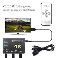 Conmutador HDMI 5 en 1, 5x1, 4K 30Hz, 5 Puertos, con Control Remoto y Receptor IR - HDMI 4K de 5 Puertos