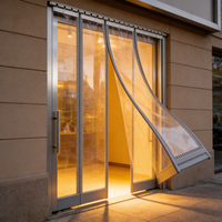 Bandes de rideaux en PVC transparentes coupe-vent à fermeture magnétique pour porte de balcon