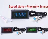 Panel LED Digital Motor Tachometer merah hijau biru pengukur kecepatan RPM dengan Sensor sakelar kedekatan aula NPN 12V