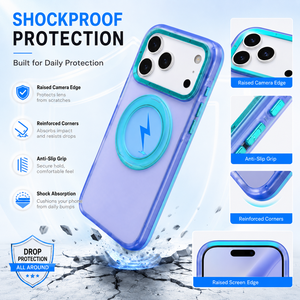 เคสแม่เหล็กสีใหม่ แข็งแรง ทนทาน สำหรับ iPhone 18 ProMax 17 16 15 14 13 360 °   เคสกันกระแทกแบบไฮบริดพร้อมขาตั้งวงแหวนป้องกันการตก - Product Image 4
