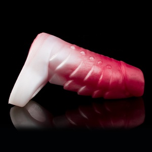 FRRK-307 Funda de silicona líquida para pene, con forma, gruesa, extendida, hueca, con diseño de diente de lobo, suave - Product Image 4