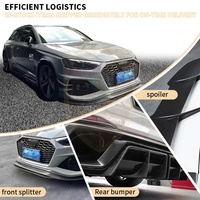 Kit de carrosserie en fibre de carbone de style IP pour Audi RS4 Avant B9 B10 2020-2023 jupes latérales à lèvre avant diffuseur arrière pare-chocs Canards aile de toit
