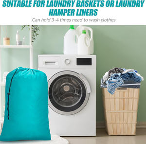 Bolsa de Lavandería de Nailon Extra Grande, Resistente a Desgarros, con Cordón, para Ropa Sucia, Lavable a Máquina, para Viajes, Venta al Por Mayor - Product Image 4