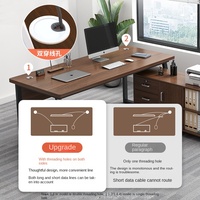Mobilier de bureau moderne et simple en bois massif Combinaison table et chaise de patron pour chef d'entreprise unique à usage domestique